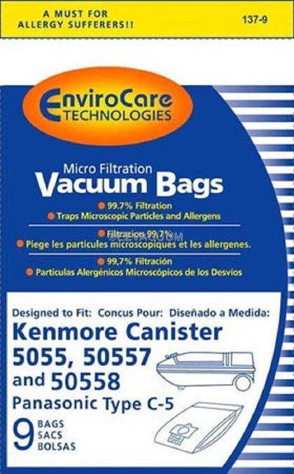 Kenmore Canister Vacuum Bags – 50558, 5055, 50557 available at Ace Vacuums