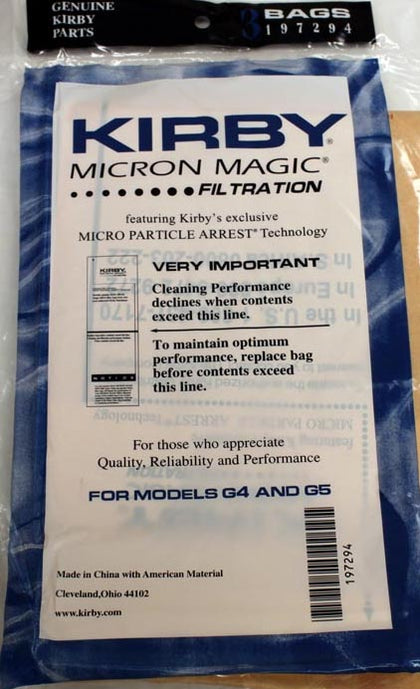 Kirby G4 & G5 Vacuum Bags 3-Pack | Genuine Bags available at Ace Vacuums