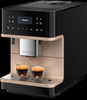 Miele CM 6360 MilkPerfection Black Coffee Machine #11648200 – coffee machine angled front view with espresso cups