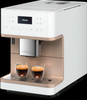 Miele CM 6360 MilkPerfection White Coffee Machine #11648190 – coffee machine angled front view with espresso cups