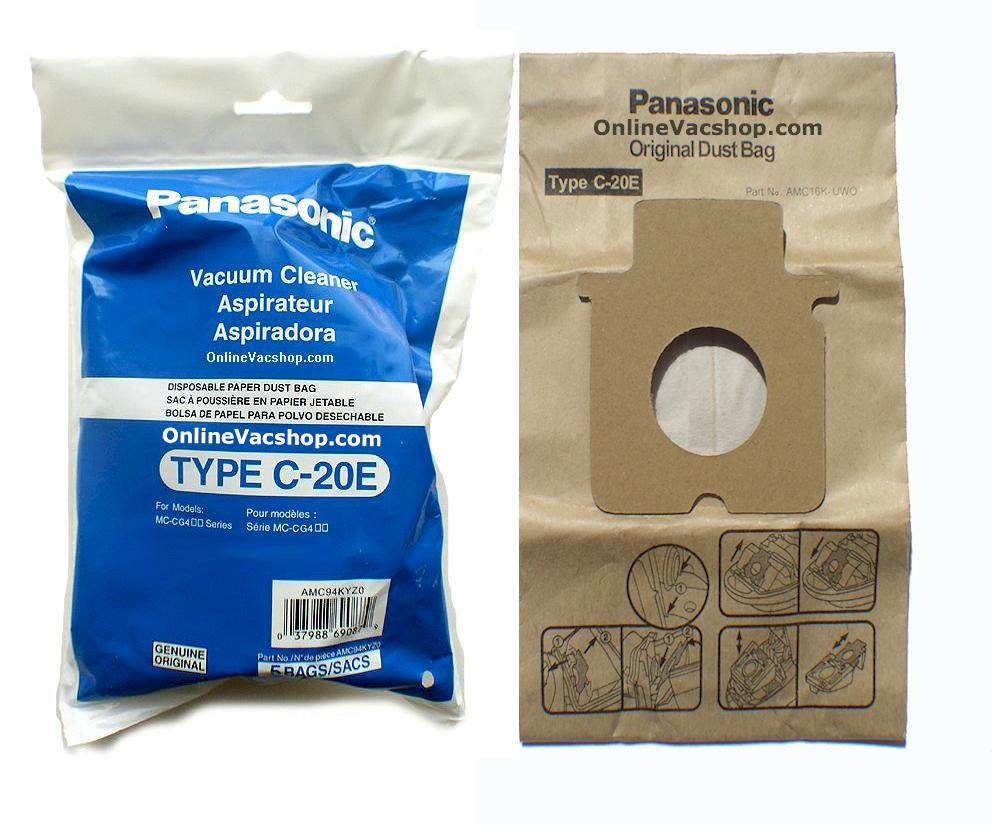 PAPER BAGS-PANASONIC,C20E,5PK,COMPACT CANISTER FITS MC-CG381 & MC-CG467