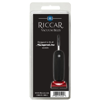 Riccar SupraLite belt retail pack, reference RBS-2. Available at Ace Vacuums.
