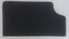 Dark foam filter with a shaped corner, reference B222-0500. Available at Ace Vacuums.