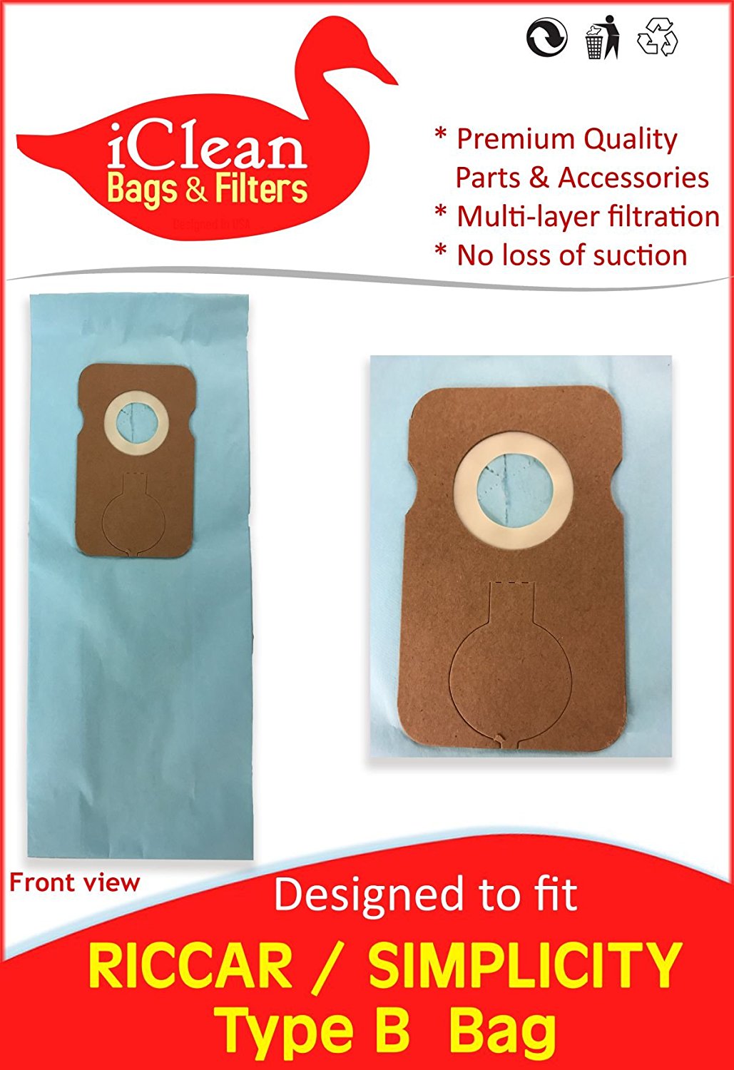 Riccar - Simplicity Type B Bag by iClean Vacuums # ICVRSB available at Ace Vacuums