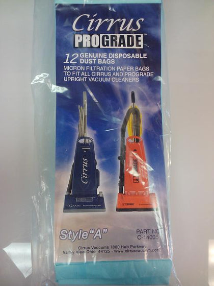 Cirrus, ProGrade Upright Vacuum Cleaner Bags, Fits ALL Cirrus & ProGrade Upright Models, Part # C-14005 12 Pack