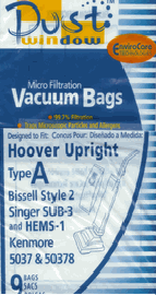 Hoover Type A Allergen Filtration Vacuum Bags - 9 in a Pack