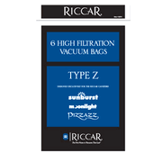 Genuine Riccar Moonlight, and Sunburst Compact Canister Paper Bags 6pk. Riccar Part # RZP-6